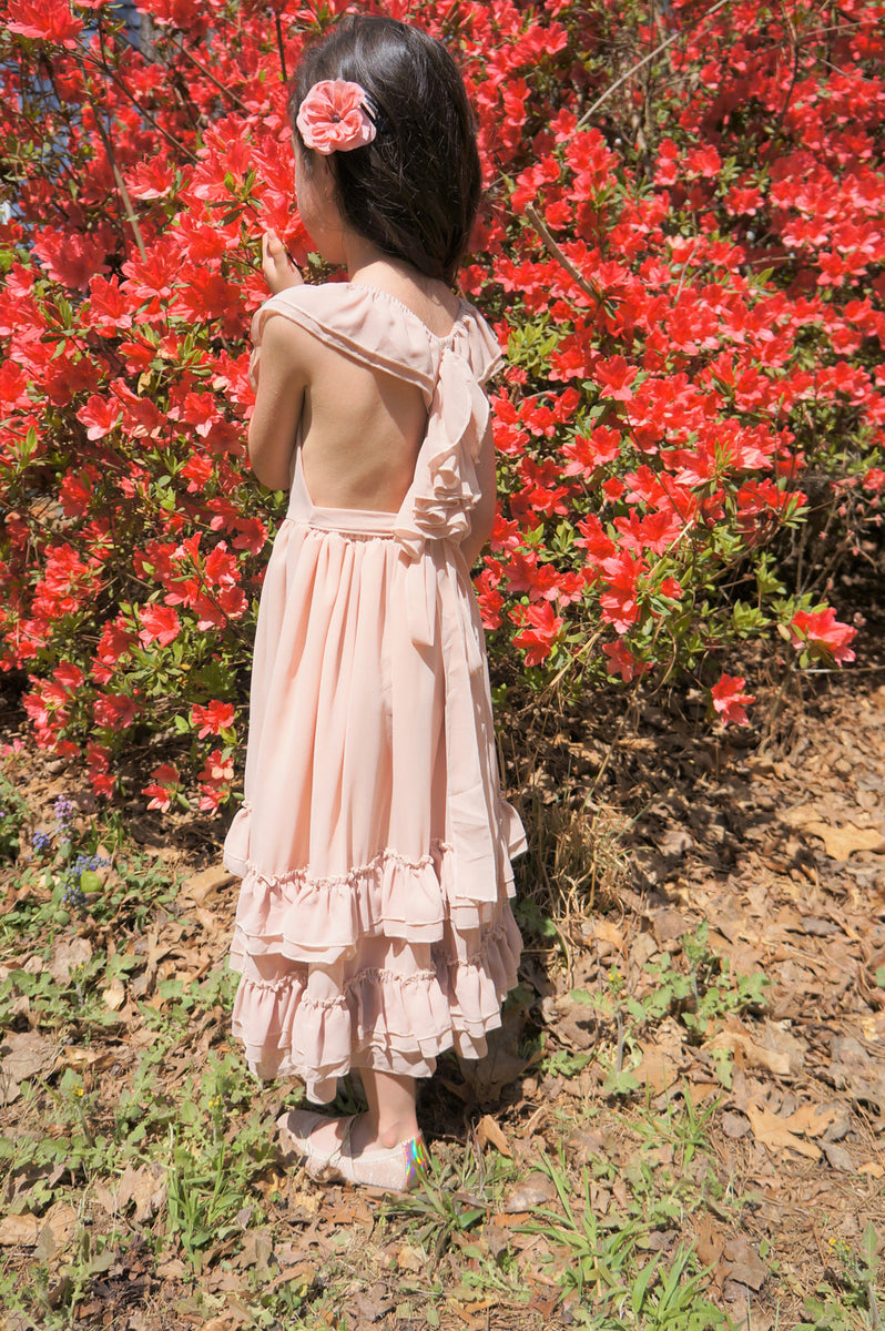 nellie ruffle maxi dress - champagne Bailey's Blossoms Nellie Ruffle Maxi Dress
