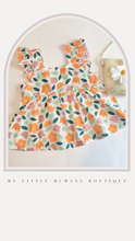 Load image into Gallery viewer, Floral Dress + Purse -Orange
