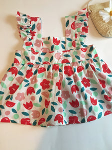 Floral Dress + Purse- Red