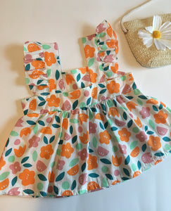 Floral Dress + Purse -Orange