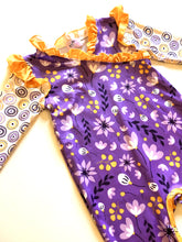Load image into Gallery viewer, Purple Flower Romper
