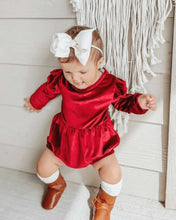 Load image into Gallery viewer, Bubble Shorty Romper- Candy Apple Red

