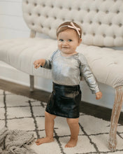 Load image into Gallery viewer, Shiny Silver Long Sleeve Romper
