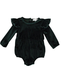Bubble Shorty Romper- Forest Green