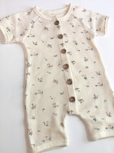 Load image into Gallery viewer, Girl Infant Romper- Cream/Flowers
