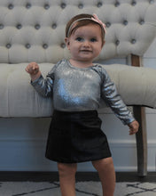 Load image into Gallery viewer, Shiny Silver Long Sleeve Romper
