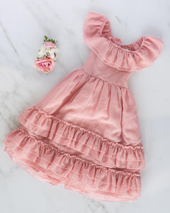 Kelly Ruffle Maxi Dress - Pink