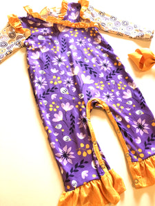 Purple Flower Romper