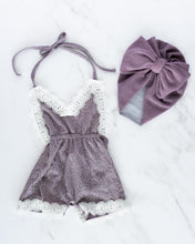 Load image into Gallery viewer, Nina Lace Halter Romper - Violet
