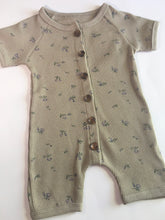 Load image into Gallery viewer, Infant Girl Romper- Green Olive/Flowers
